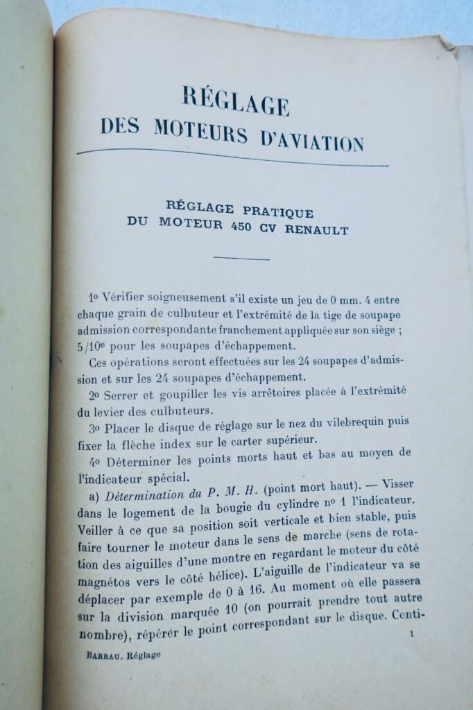 Aviation Barrau 1930 Einstellung der Flugmotoren