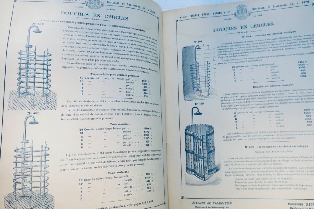 浴缸、浴室加热、水疗法、蒸汽浴、蒸汽……塔萨尔（Tassart）…1897年