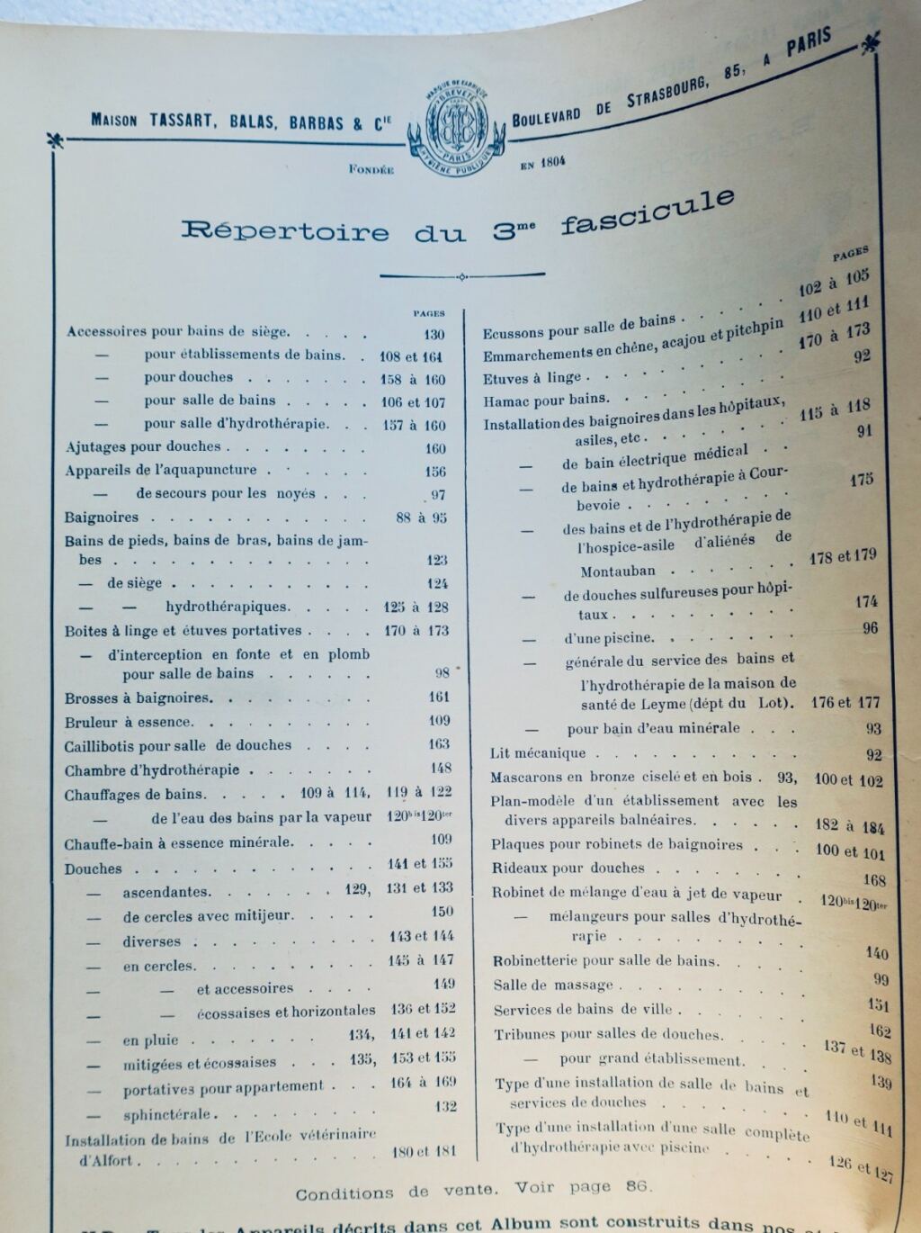 浴缸、浴室加热、水疗法、蒸汽浴、蒸汽……塔萨尔（Tassart）…1897年