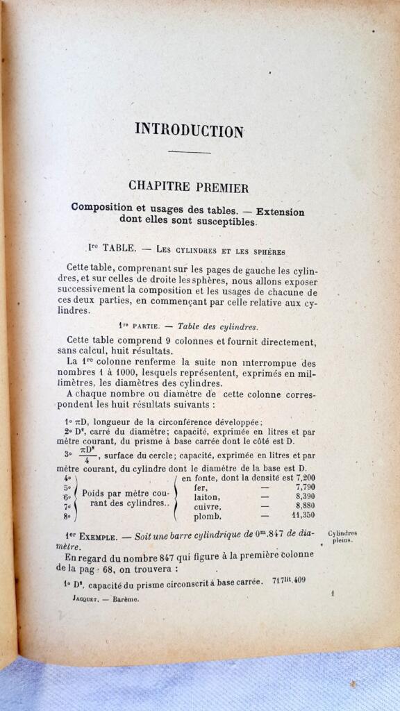 Barème Du Poids Des Métaux. 1930