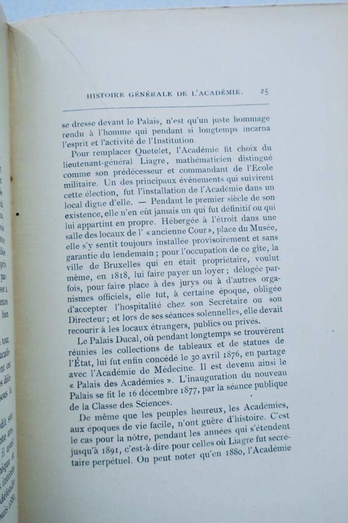 belgique ACADEMIE ROYALE DE BELGIQUE L’ACADEMIE ROYALE DE BELGIQUE 1922
