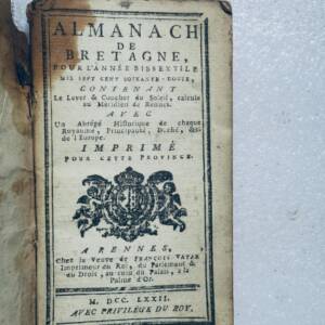 Bretagne-Almanach der Bretagne 1772
