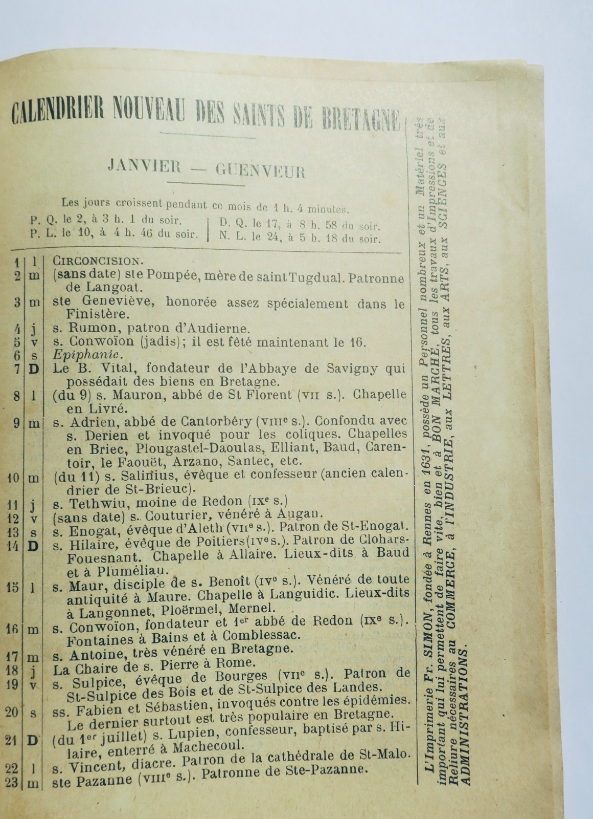 breton Almanak kevredigez broadus breiz 1906 almanach de l'union régionaliste – Image 4