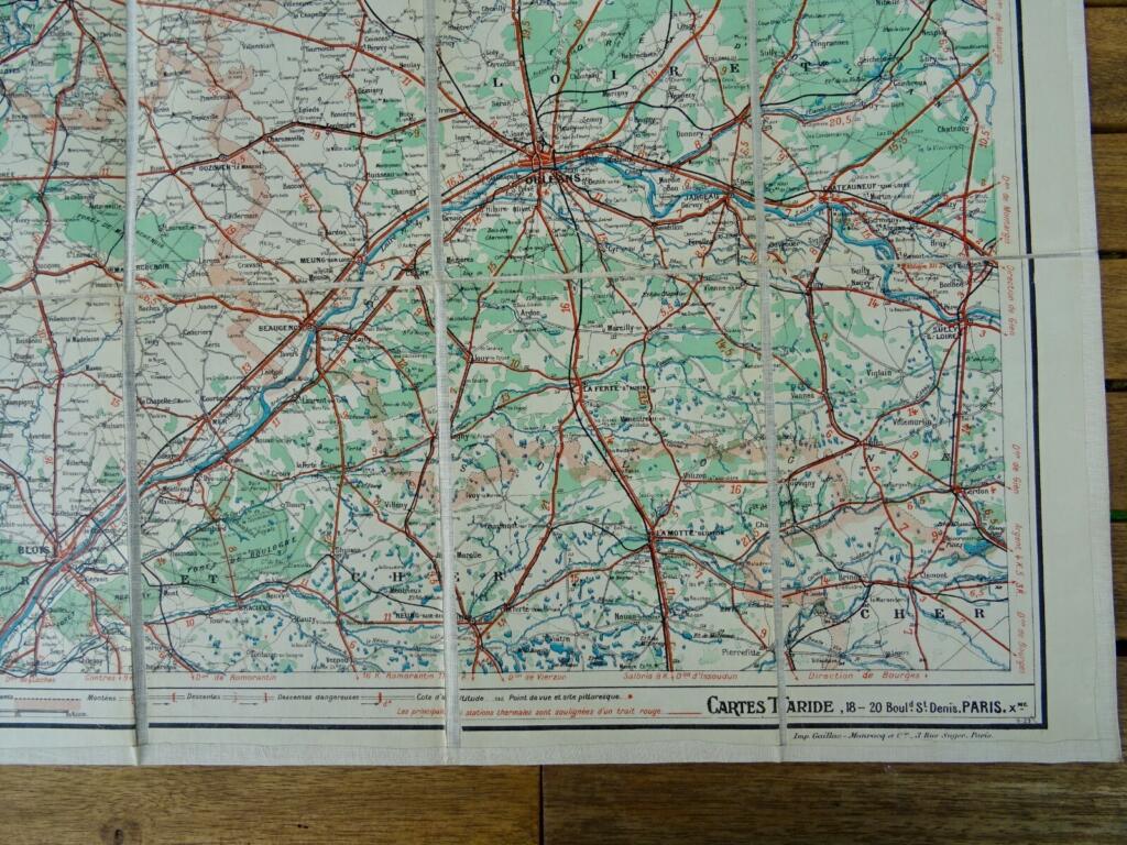 Carte Taride, Routière N°8 : Paris, Orléanais
