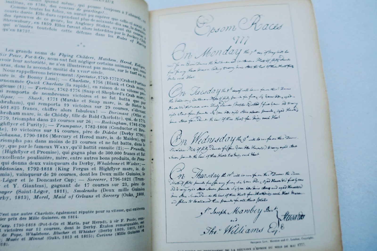 Historische Darstellung der Pferderennen von der Antike bis heute 1914