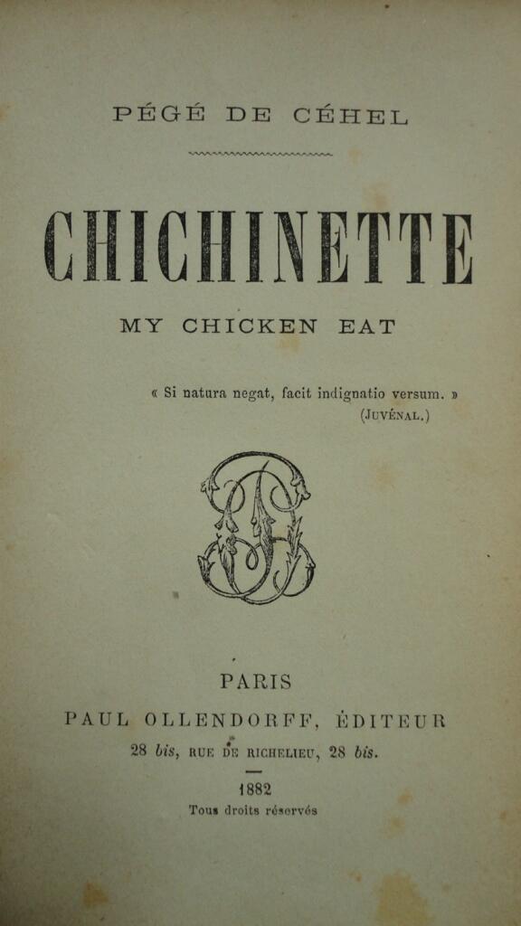 Chichinette: my chicken eat by Pégé de Céhel 1882