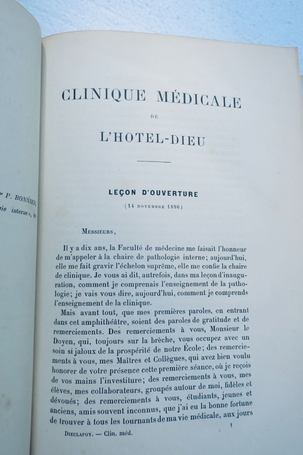 Clinique Medicale de L&rsquo;Hotel Dieu de Paris 1898