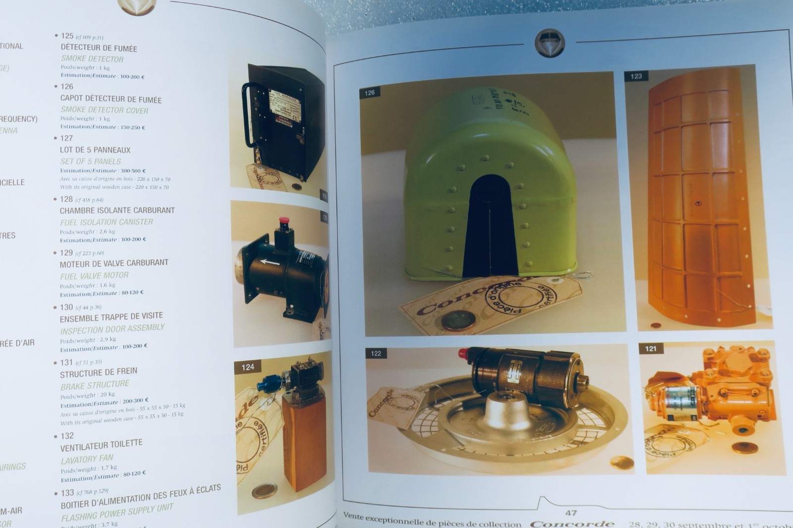 Exceptional sale catalogue of Concorde collection pieces