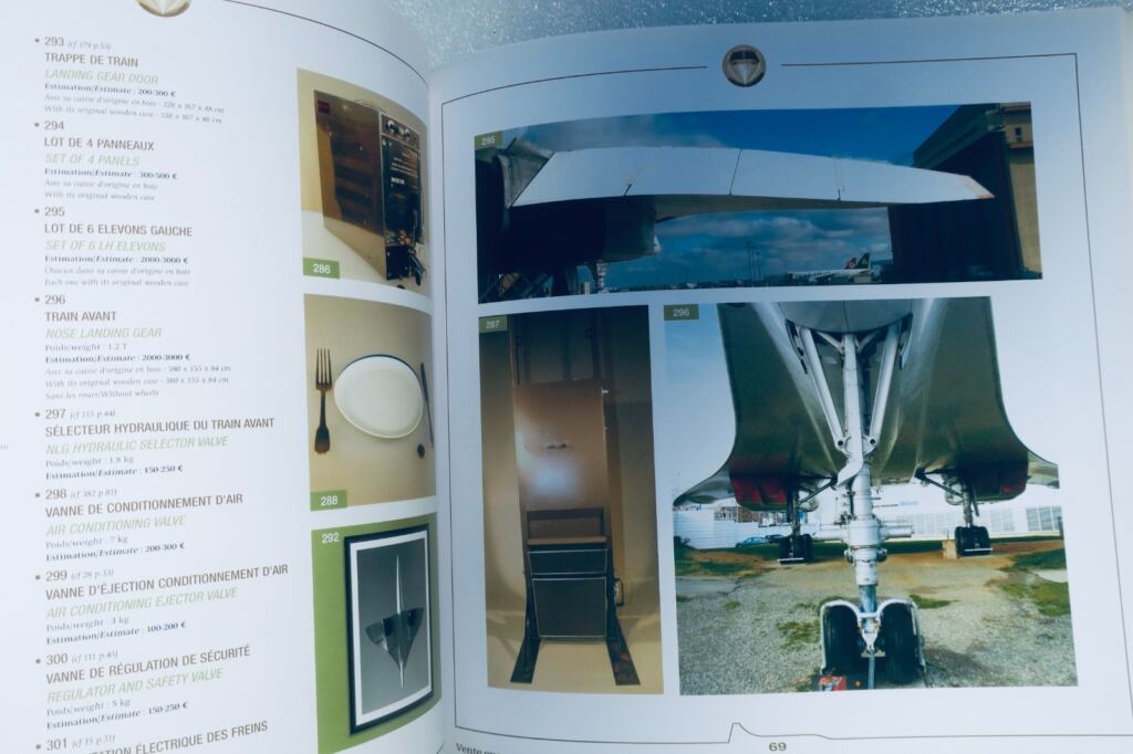 concorde Catalogue vente exceptionnelle de pièces de collection du supersonique