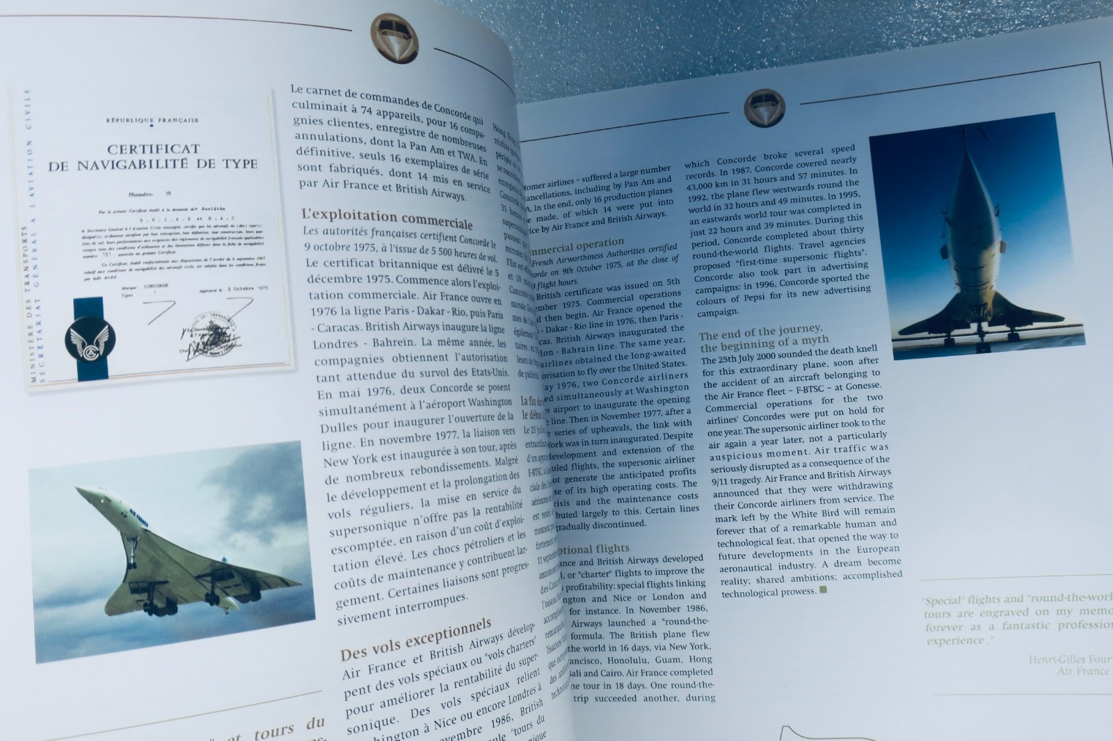 Exceptional sale catalogue of Concorde collection pieces