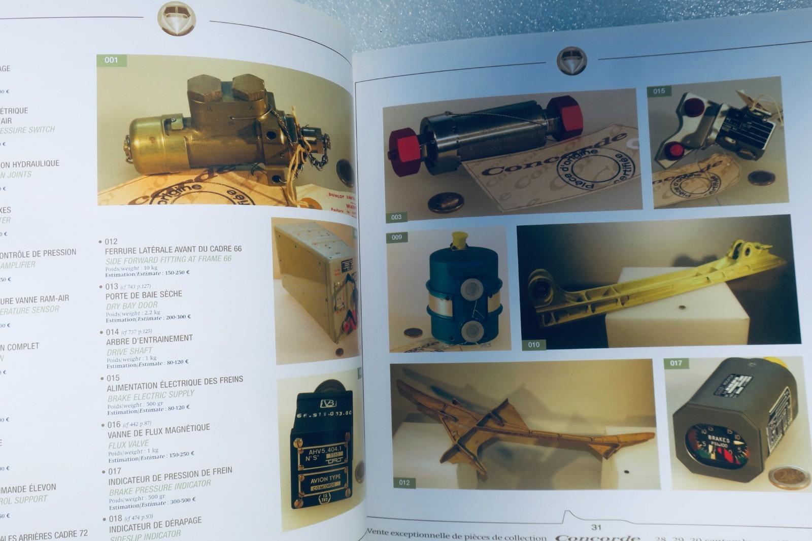 Exceptional sale catalogue of Concorde collection pieces