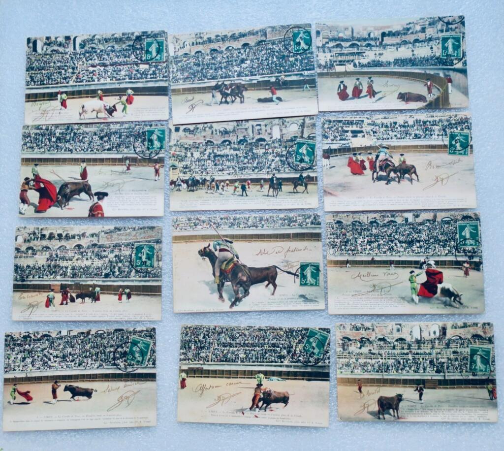 斗牛 尼姆 13 老明信片 1907年
