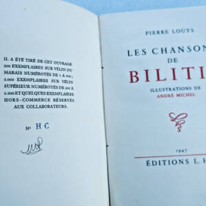 卢依斯（Pierre Louÿs）著，《比利提斯之歌》，安德烈·米歇尔（André Michel）插画，精装