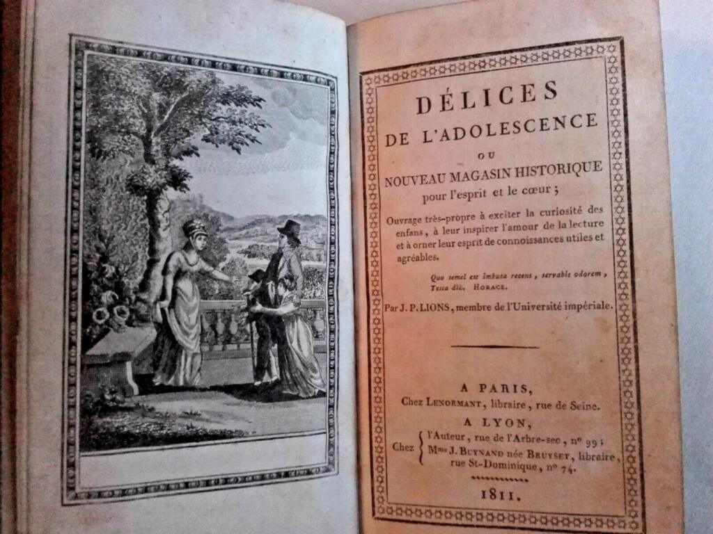 DELICES DE L’ADOLESCENCE OU NOUVEAU MAGASIN HISTORIQUE POUR L’ESPRIT 1811