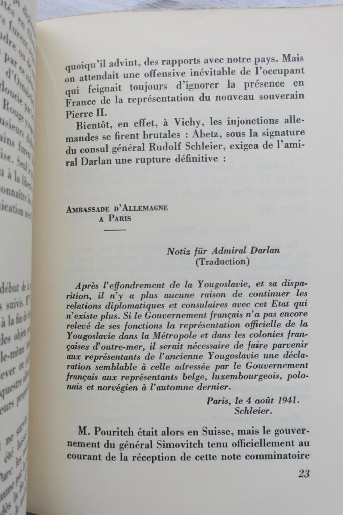 デスフイユ著『プーリッチのフランスにおける任務終焉（1941年）』