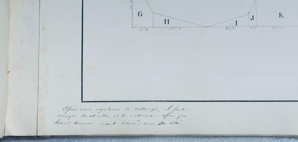 Dessins d'arpenteur et cartographe, Cours forestier, Nancy, 19th century