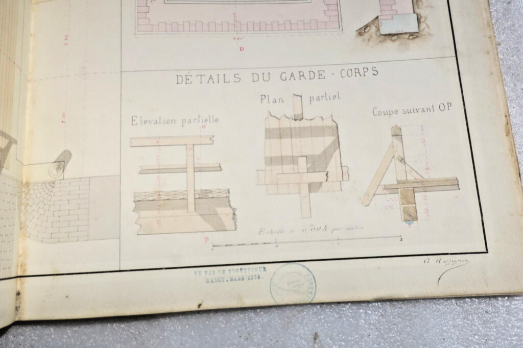 Dessins d'arpenteur et cartographe, Cours forestier, Nancy, 19th century
