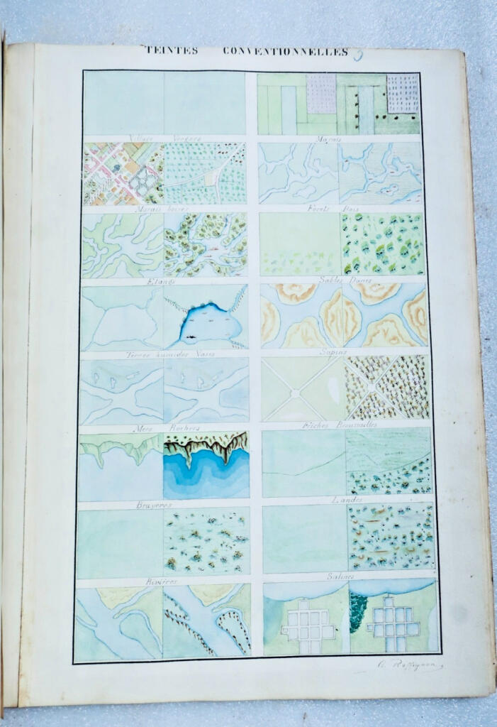 Dessins d'arpenteur et cartographe, Cours forestier, Nancy, 19th century
