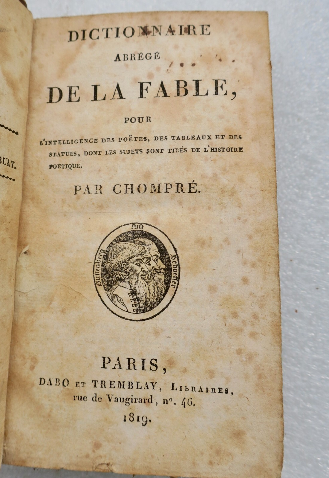 DICTIONNAIRE ABRÉGÉ DE LA FABLE 1819 – Image 5
