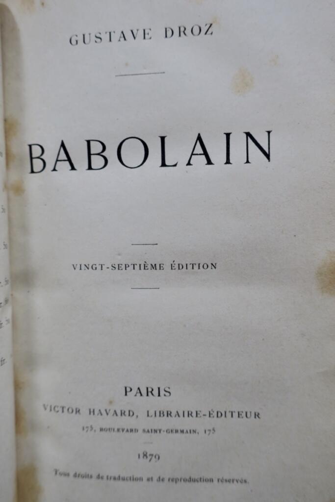 DROZ Gustave. Babolain 1879