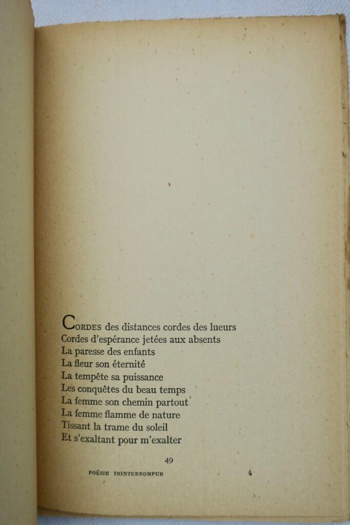 Eluard Poésie ininterrompue NRF Gallimard, 1946 NRF blanche