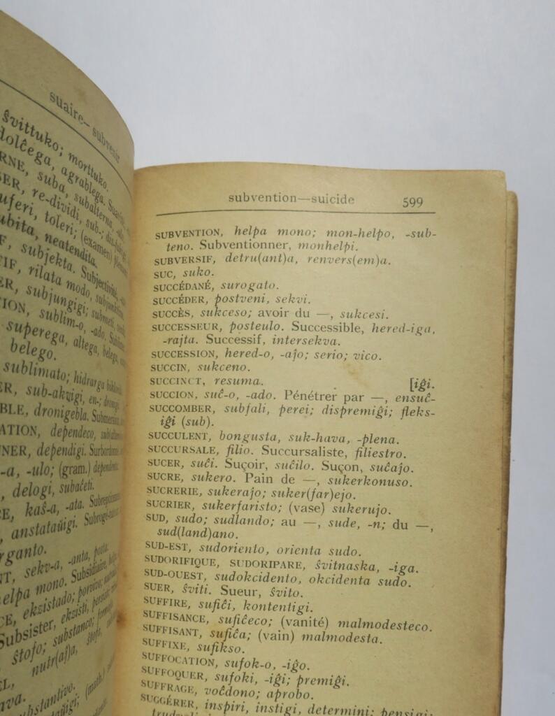 esperanto Dictionnaire français-esperanto et esperanto-français Radikaro 1908