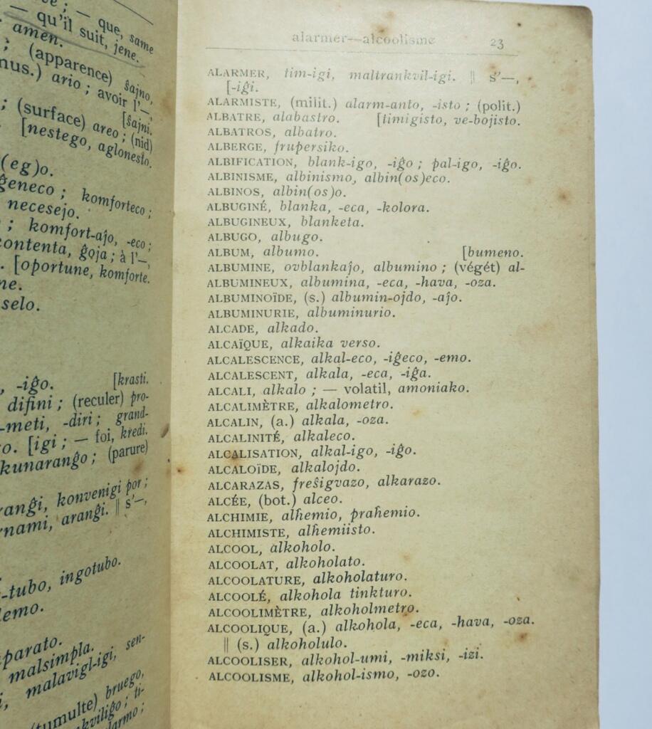 esperanto Dictionnaire français-esperanto et esperanto-français Radikaro 1908