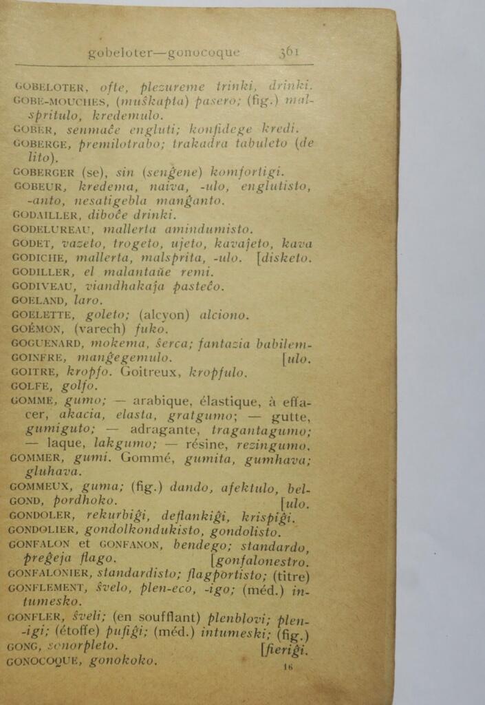 esperanto Dictionnaire français-esperanto et esperanto-français Radikaro 1908