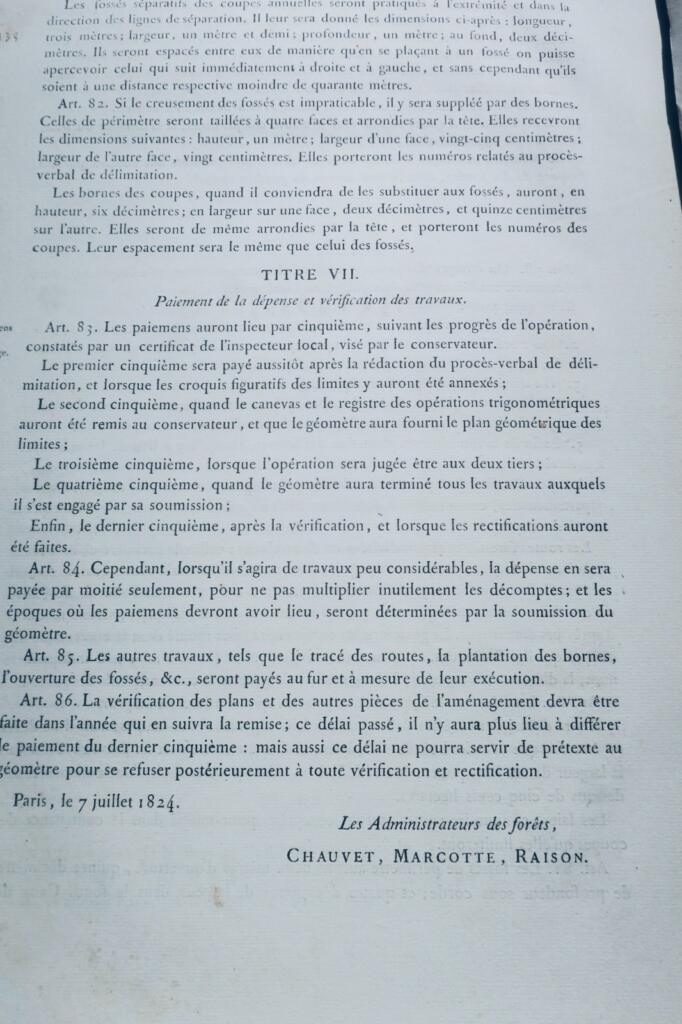 Waldinstruktion.. Anlagen Verwaltung der Wälder 1824 Rouen Roumare 76
