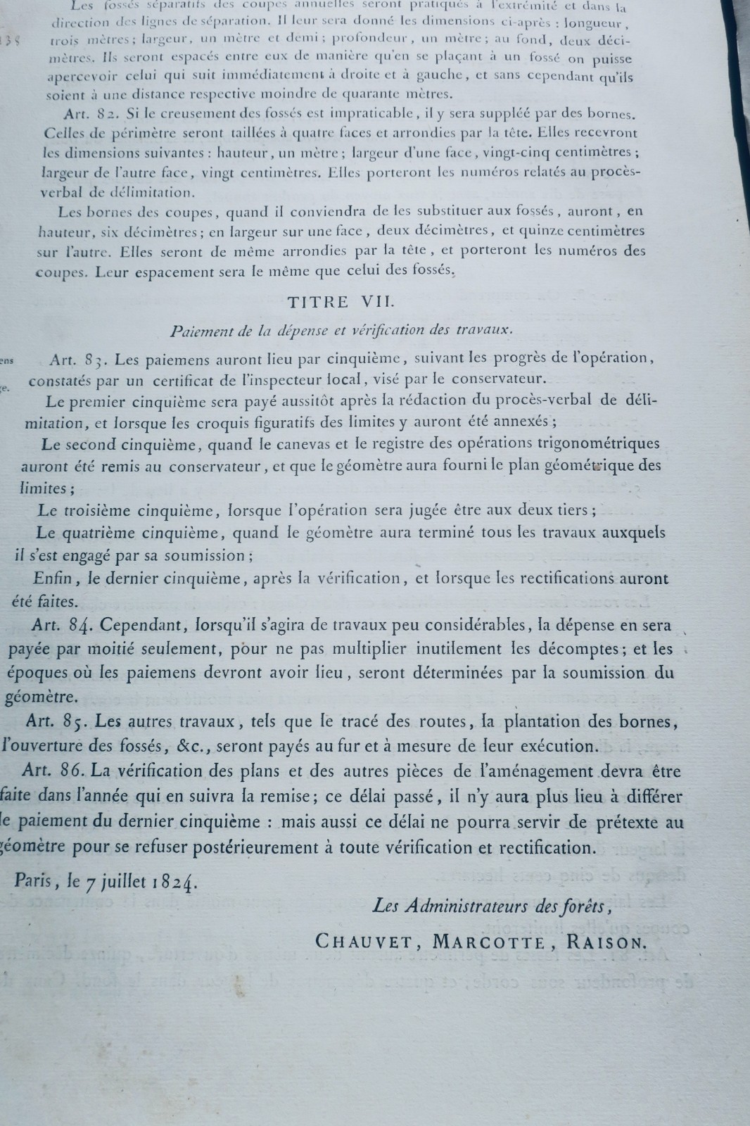 forêt instruction.. aménagemens administration des forêts 1824 Rouen Roumare 76 – Image 6