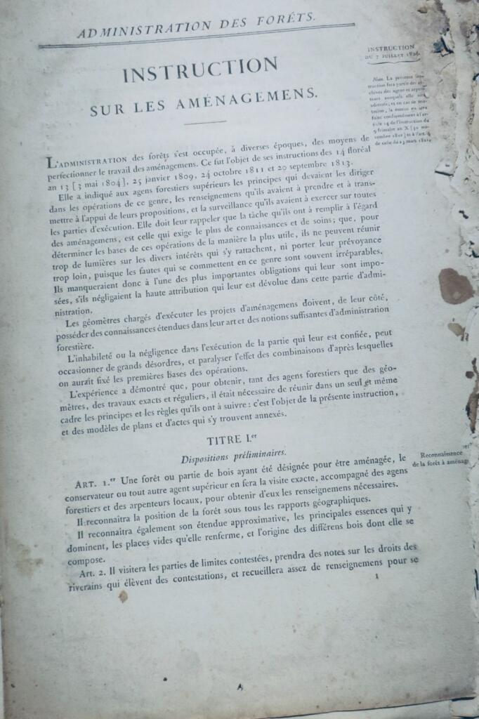 Waldinstruktion.. Anlagen Verwaltung der Wälder 1824 Rouen Roumare 76