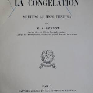 froid RECHERCHES SUR LA CONGELATION DES SOLUTIONS AQUEUSES ETENDUES