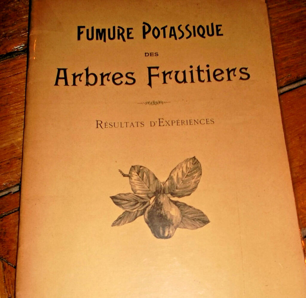 Fumure Potassique des Arbres Fruitiers. Résultats d’Expériences vers 1910
