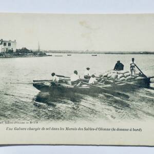 Gabarre beladen mit Salz in den Sümpfen von Olonne (Zoll an Bord)