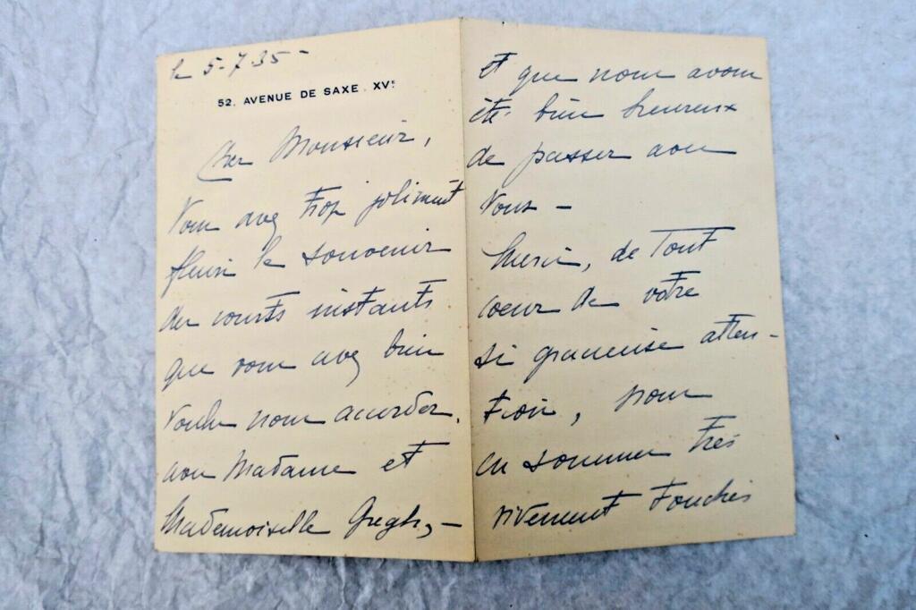 Général Weygand lettre autographe manuscrite & signée