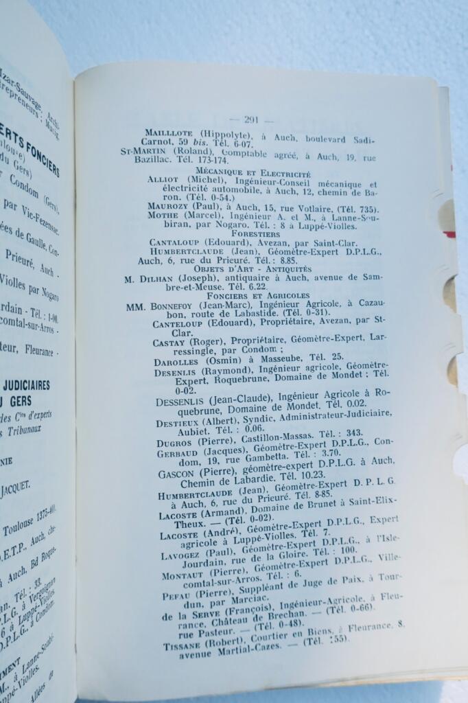 gers Annuaire du Gers administratif téléphonique professionnel 1967