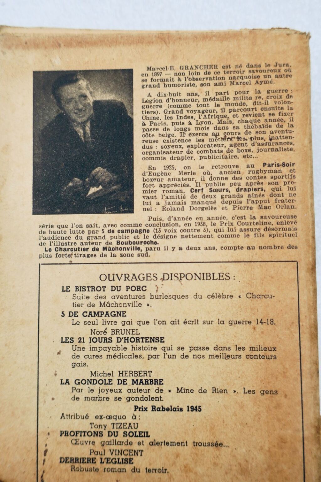 Grancher Der Wurstmacher von Machonville 1946