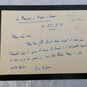 Henri BORDEAUX carte manuscrite autographe