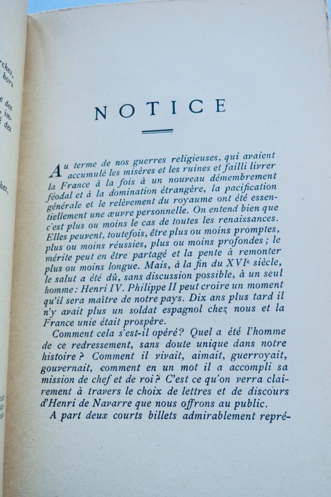 Henri IV Oeuvres de Henri IV : Lettres et Harangues