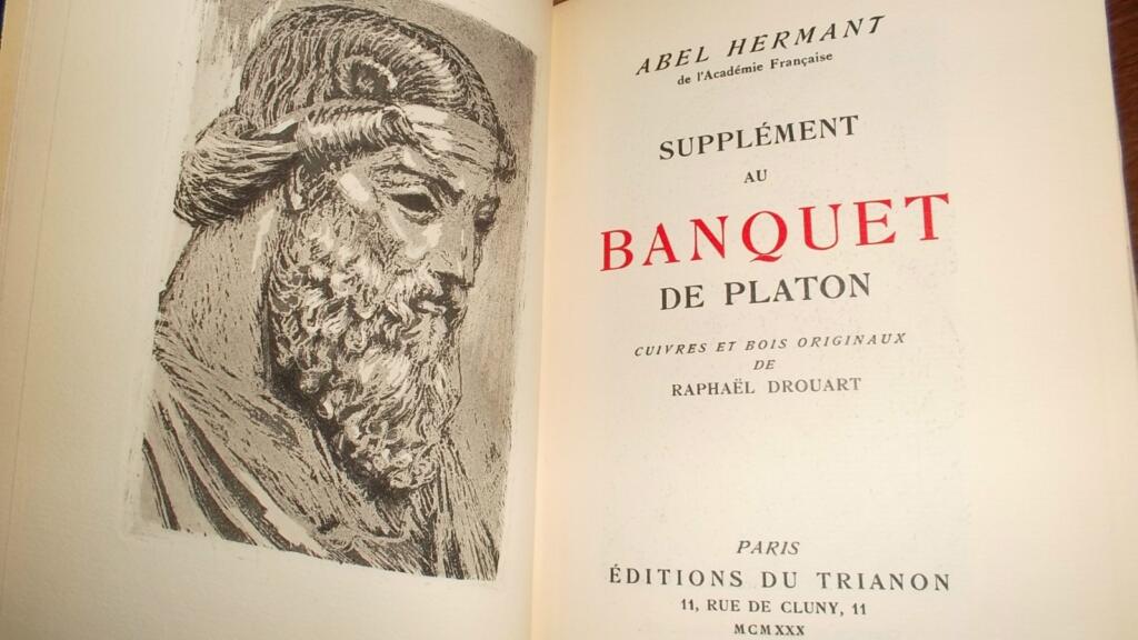 HERMANT (Abel) Supplément au Banquet de Platon Kupfer und Holz von Drouart