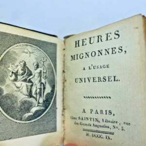heures mignonnes à l'usage universel 1809 miniature 50 x 65 mm.