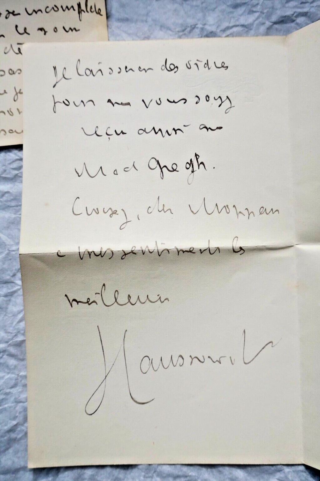 Hossonville belles cartes autographes manuscrites