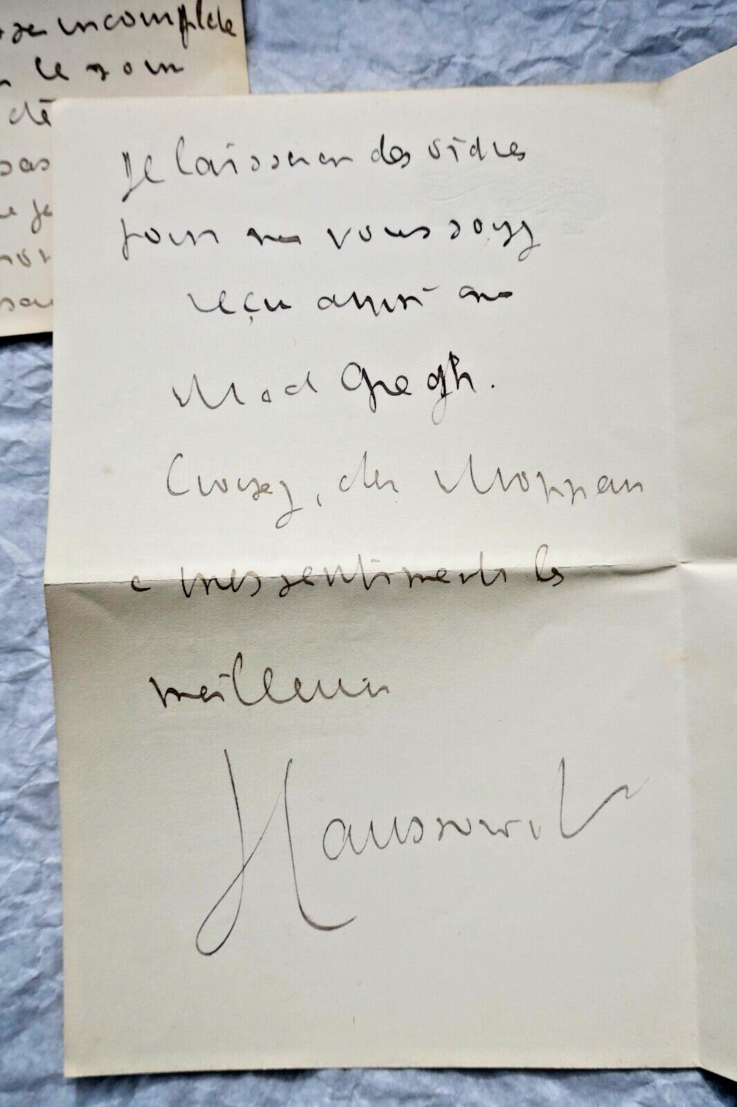 Hossonville belles cartes autographes manuscrites - La Librairie Antique