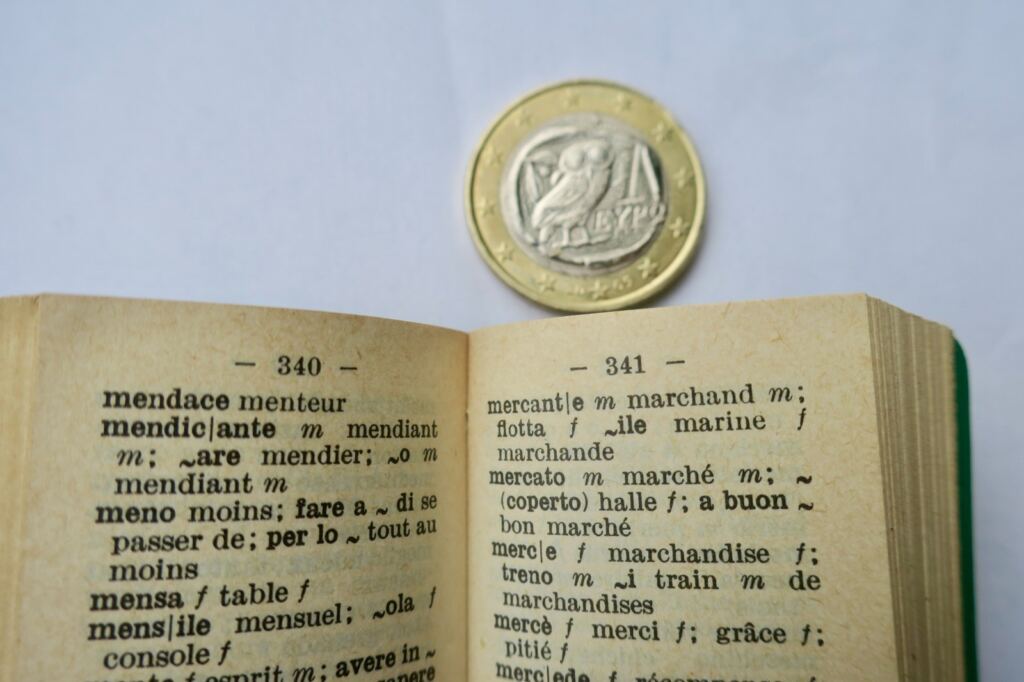 イタリア語仏語・仏語イタリア語翻訳者リリパット判 35×50 mm