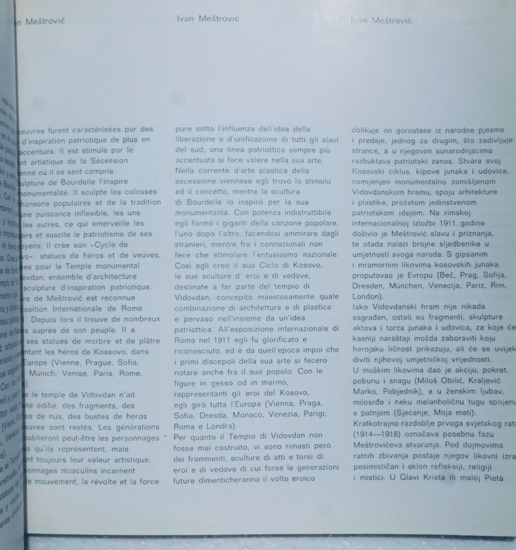 Ivan Meštrović – Katalog – Galerie Split