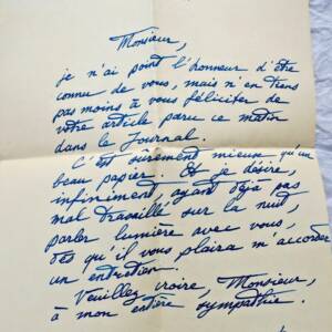 Jean d'Orsay belle lettre autographe manuscrite