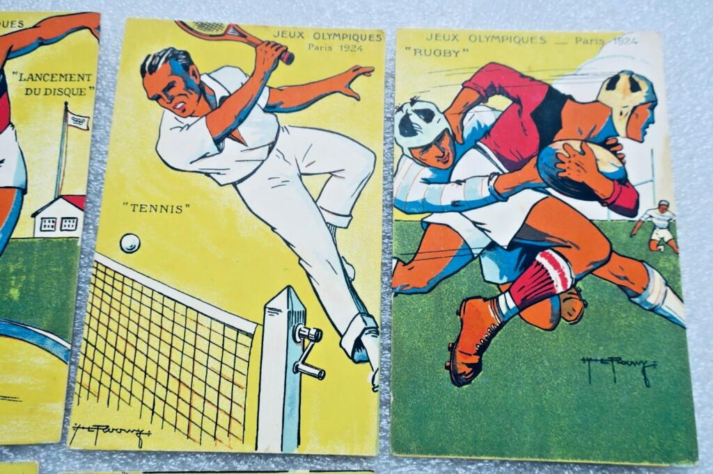 JO Spiele Paris 1924 Illustrator ROOWY 7 CPA