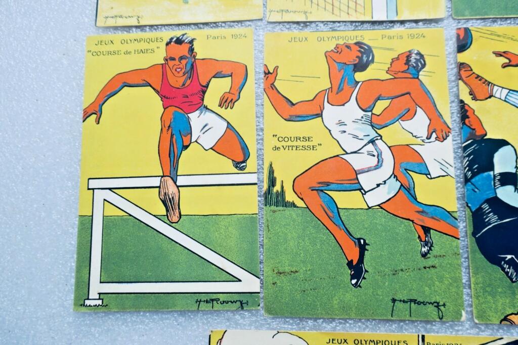 JO Spiele Paris 1924 Illustrator ROOWY 7 CPA