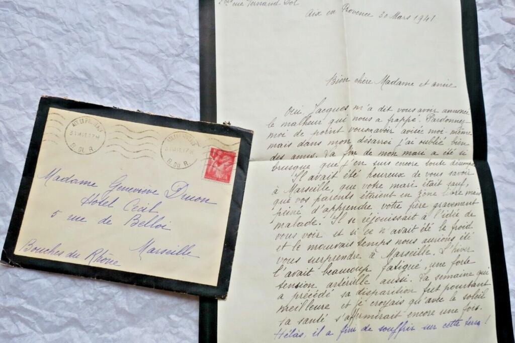 Josette André Romane schöne handschriftliche und signierte Autographenbrief