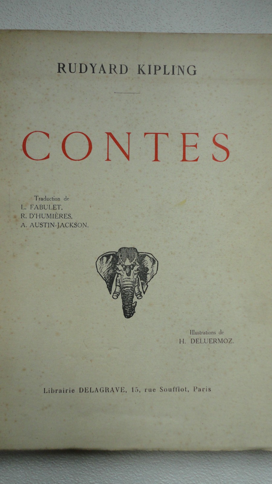 KIPLING (Rudyard) Contes. illustré par Duluermoz - La Librairie Antique